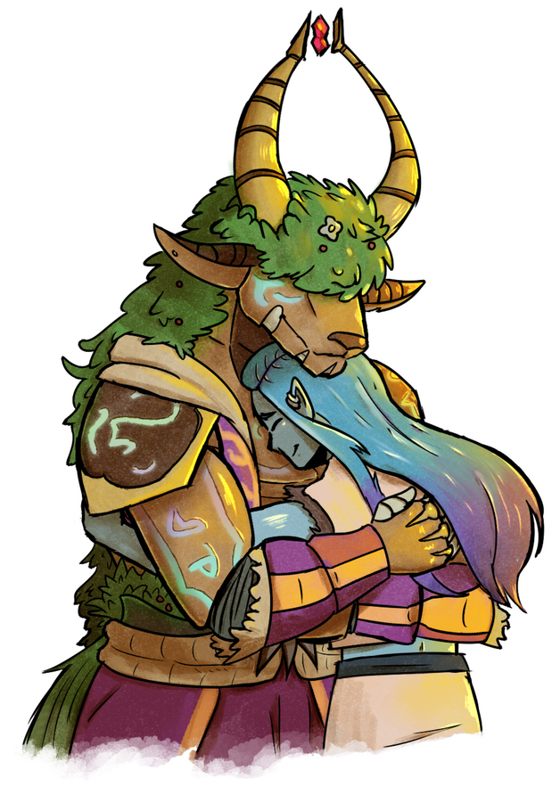 Magnum hugging Kari Ishida. "It's okay, I'm here." (Note: This is from Magnum's prior, retconned campaign that ended prematurely) ✦ Collab w/ TsunamiCoRyan