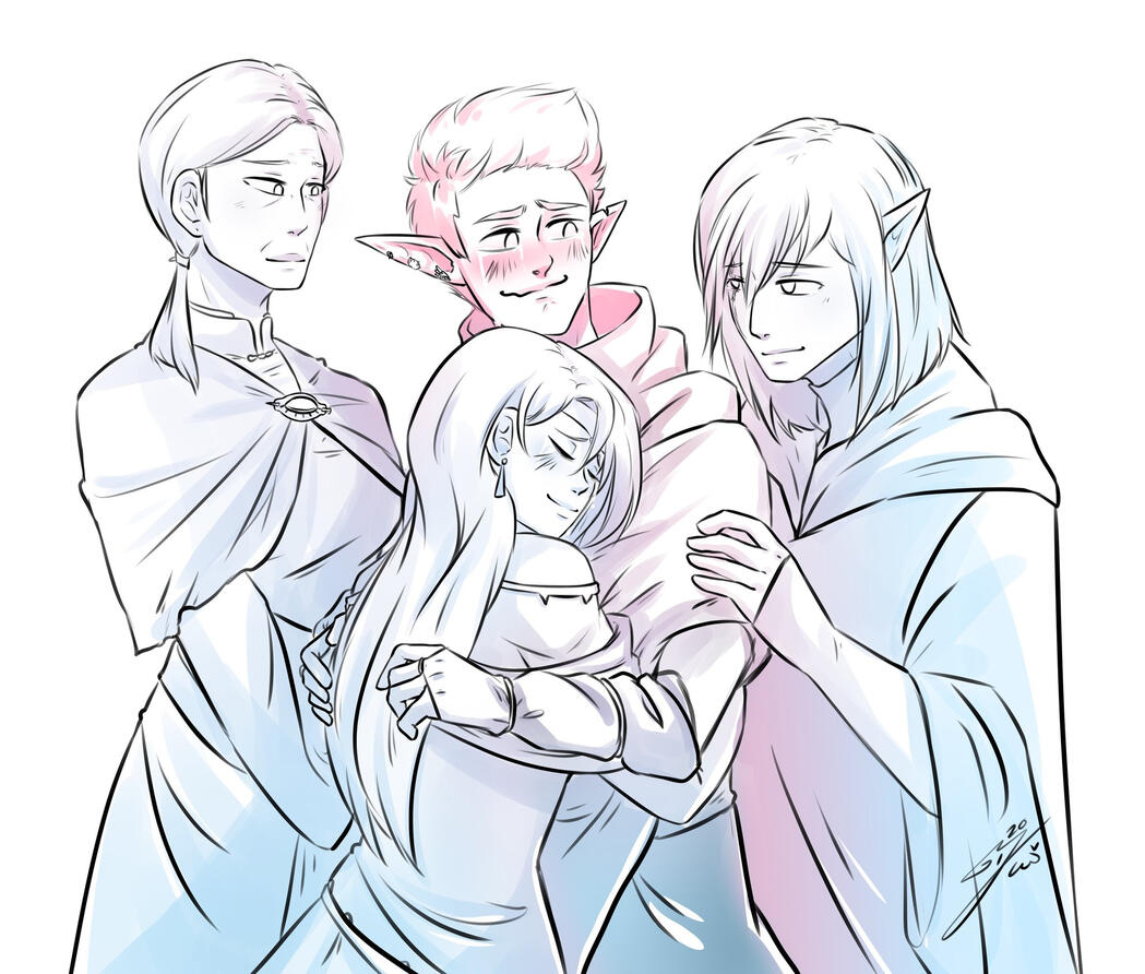 Opus briefly reunites with the spirits of their late friends The Wanderers. ✦ Done by Sanji_chwan