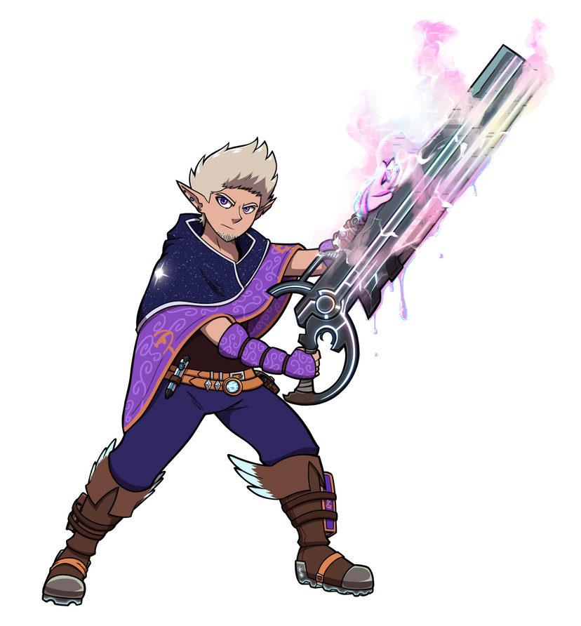 Render of Opus as they wield Zenith, the prismatic boltblade. ✦ Collab w/ TsunamiCoRyan